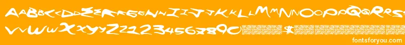 Flyinghigh-Schriftart – Weiße Schriften auf orangefarbenem Hintergrund