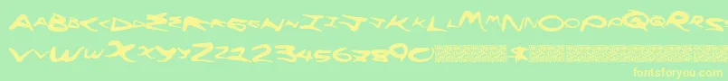 Flyinghigh Font – Yellow Fonts on Green Background