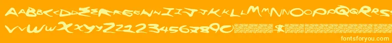 Flyinghigh Font – Yellow Fonts on Orange Background