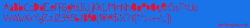 Kbfunkyglasses-fontti – punaiset fontit sinisellä taustalla