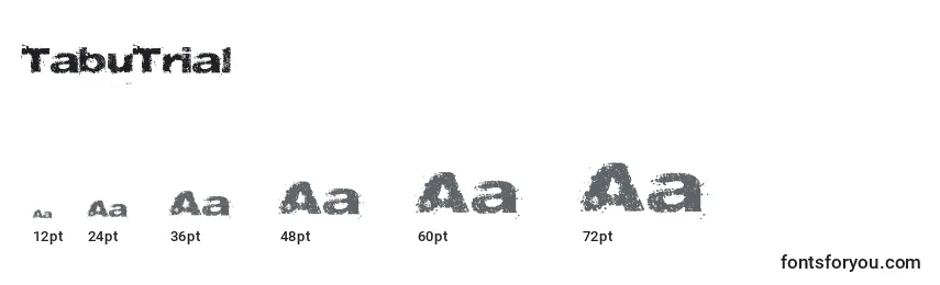 TabuTrial Font Sizes