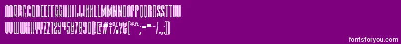 Czcionka FtyDeliriumNeonNcv – białe czcionki na fioletowym tle