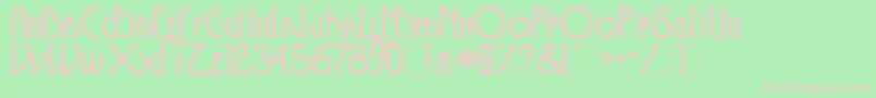 Więcej informacji o czcionce TheeighteenthamendmentBoldcapsFinal Czcionka TheeighteenthamendmentBoldcapsFinal – różowe czcionki na zielonym tle
