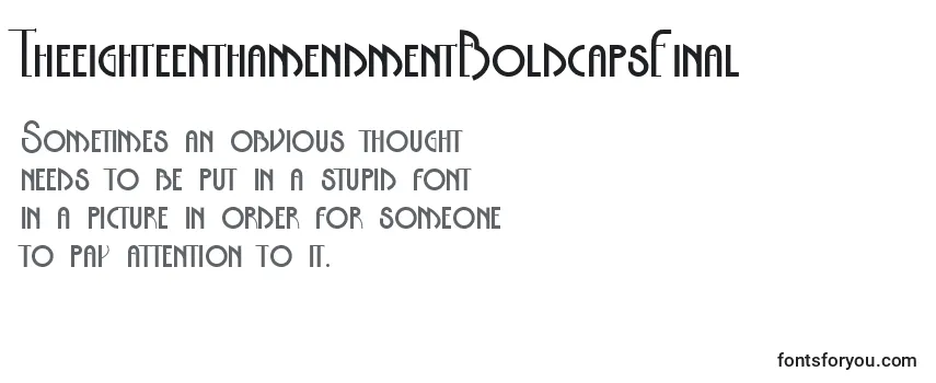 Review of the TheeighteenthamendmentBoldcapsFinal Font