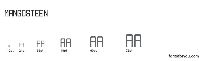Mangosteen Font Sizes