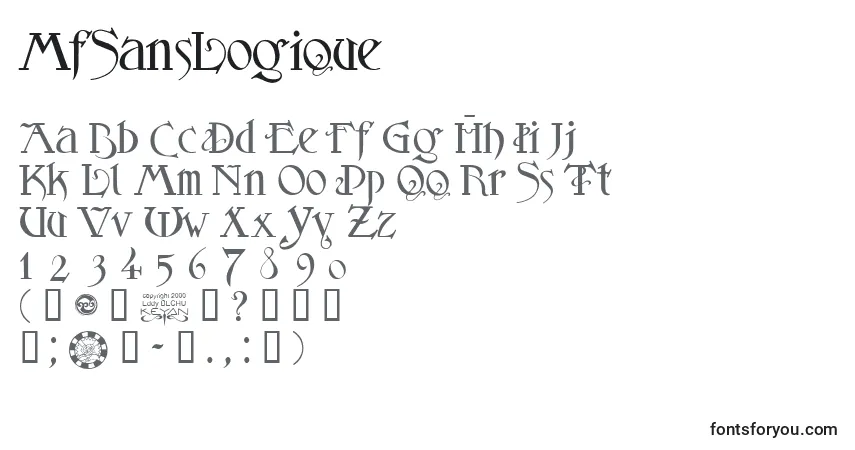 MfSansLogique Font – alphabet, numbers, special characters