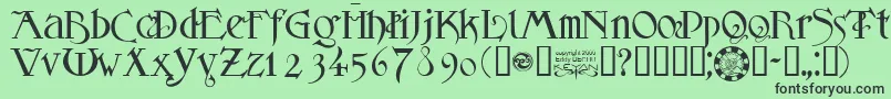 フォントMfSansLogique – 緑の背景に黒い文字