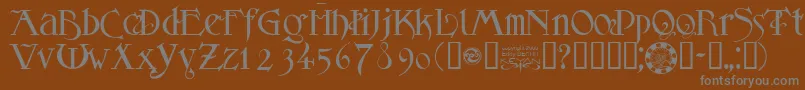 フォントMfSansLogique – 茶色の背景に灰色の文字