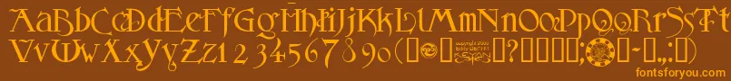 Шрифт MfSansLogique – оранжевые шрифты на коричневом фоне