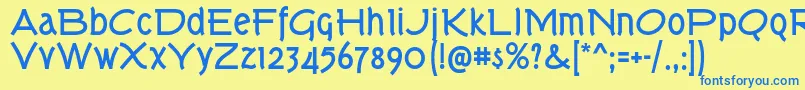 TorkBd Font – Blue Fonts on Yellow Background