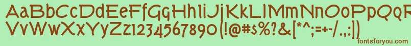 TorkBd Font – Brown Fonts on Green Background