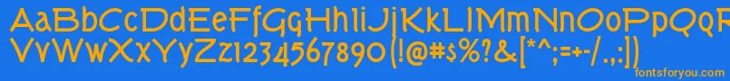 TorkBd Font – Orange Fonts on Blue Background