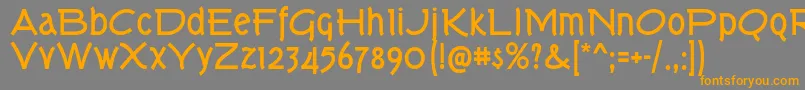 フォントTorkBd – オレンジの文字は灰色の背景にあります。