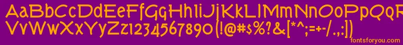 TorkBd Font – Orange Fonts on Purple Background