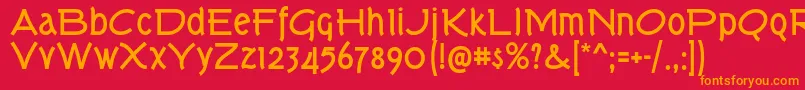 TorkBd Font – Orange Fonts on Red Background