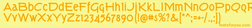 TorkBd Font – Orange Fonts on Yellow Background