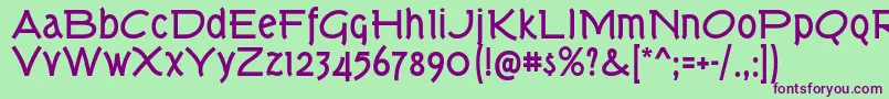 Шрифт TorkBd – фиолетовые шрифты на зелёном фоне