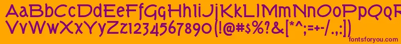 TorkBd-Schriftart – Violette Schriften auf orangefarbenem Hintergrund
