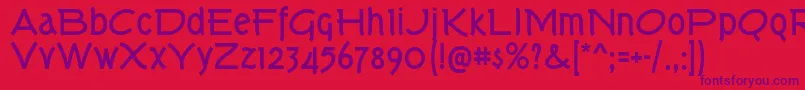 TorkBd Font – Purple Fonts on Red Background
