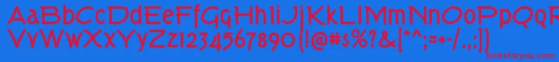 TorkBd Font – Red Fonts on Blue Background