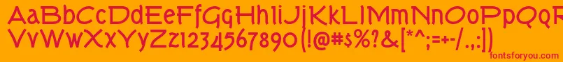 フォントTorkBd – オレンジの背景に赤い文字