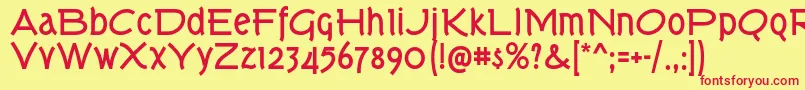 Шрифт TorkBd – красные шрифты на жёлтом фоне