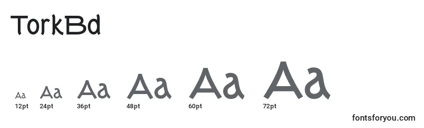 TorkBd Font Sizes