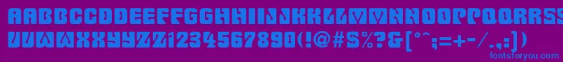 フォントSanasoftFillmore.Kz – 紫色の背景に青い文字