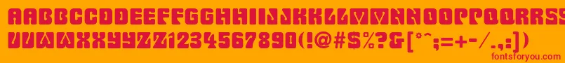 フォントSanasoftFillmore.Kz – オレンジの背景に赤い文字