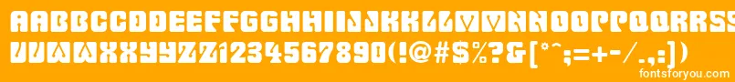 フォントSanasoftFillmore.Kz – オレンジの背景に白い文字