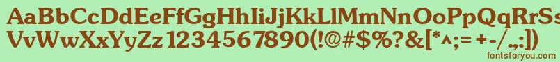 SunsetBold Font – Brown Fonts on Green Background