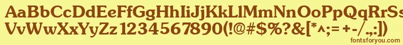 Fonte SunsetBold – fontes marrons em um fundo amarelo