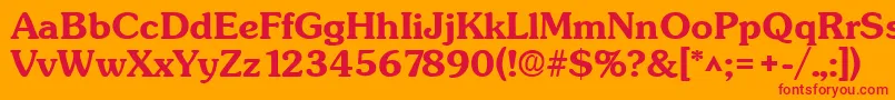 SunsetBold Font – Red Fonts on Orange Background