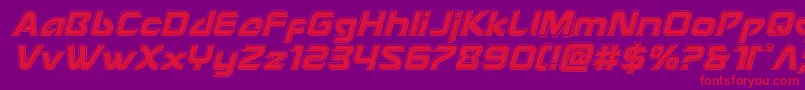 Usangelbevelital-Schriftart – Rote Schriften auf violettem Hintergrund