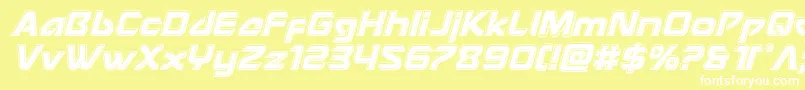 Usangelbevelital-Schriftart – Weiße Schriften auf gelbem Hintergrund
