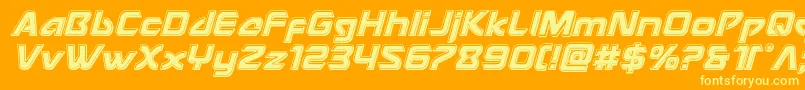 Fonte Usangelbevelital – fontes amarelas em um fundo laranja
