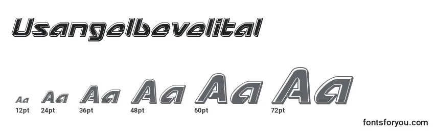 Размеры шрифта Usangelbevelital