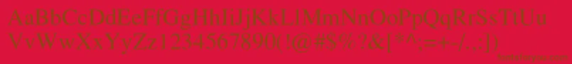 Tempofont Font – Brown Fonts on Red Background