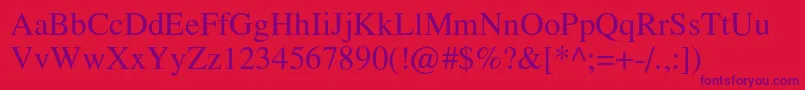 フォントTempofont – 赤い背景に紫のフォント