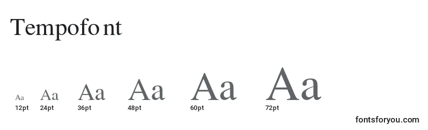 Tempofont Font Sizes
