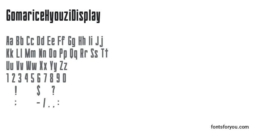 Шрифт GomariceHyouziDisplay – алфавит, цифры, специальные символы