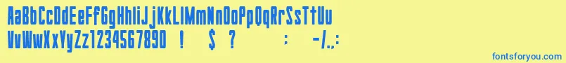 Шрифт GomariceHyouziDisplay – синие шрифты на жёлтом фоне