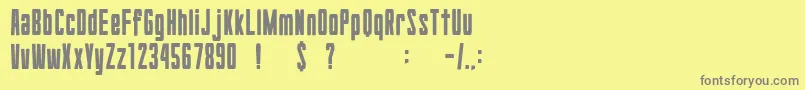 Czcionka GomariceHyouziDisplay – szare czcionki na żółtym tle
