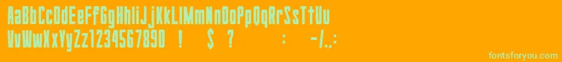 GomariceHyouziDisplay-Schriftart – Grüne Schriften auf orangefarbenem Hintergrund