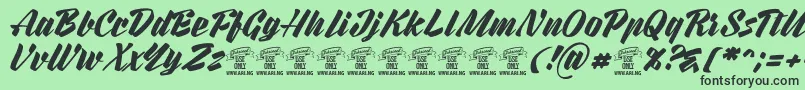 Lisätietoja RurablePersonaluseonly-fontista RurablePersonaluseonly-fontti – mustat fontit vihreällä taustalla