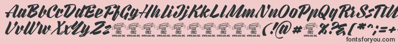 Шрифт RurablePersonaluseonly – чёрные шрифты на розовом фоне