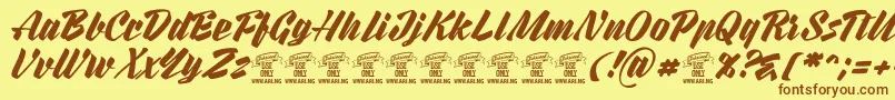 fuente RurablePersonaluseonly – Fuentes Marrones Sobre Fondo Amarillo