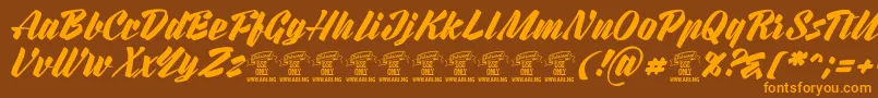 Подробнее о шрифте RurablePersonaluseonly Шрифт RurablePersonaluseonly – оранжевые шрифты на коричневом фоне