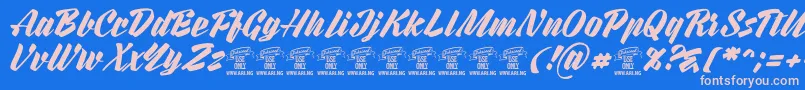 フォントRurablePersonaluseonly – ピンクの文字、青い背景