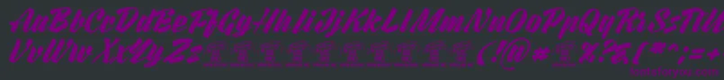 フォントRurablePersonaluseonly – 黒い背景に紫のフォント